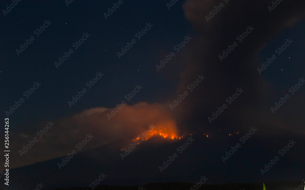 Puebla Mexico- March 18, 2019 Popocatepetl volcano eruption