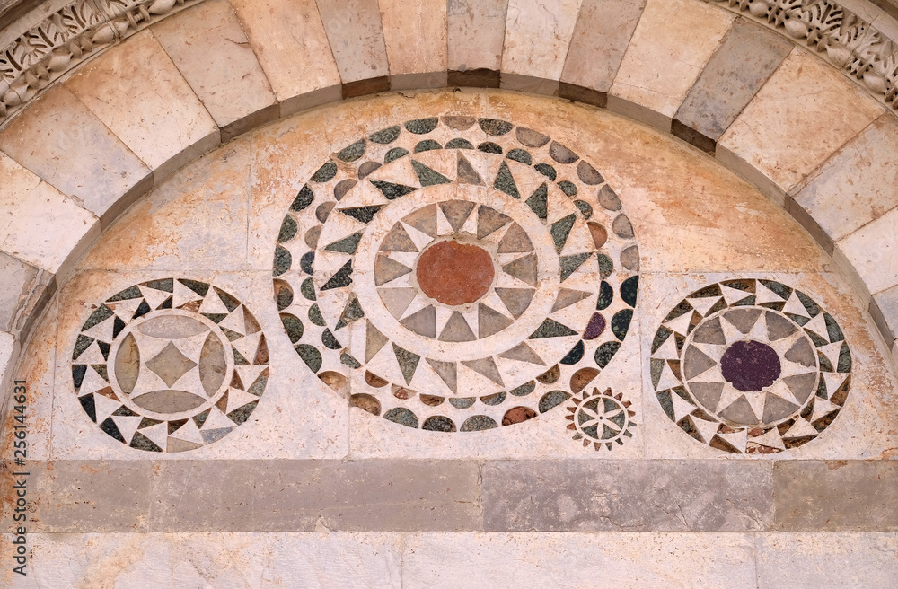 Mosaics in the lunette of the church San Paolo all'Orto in Pisa, Italy