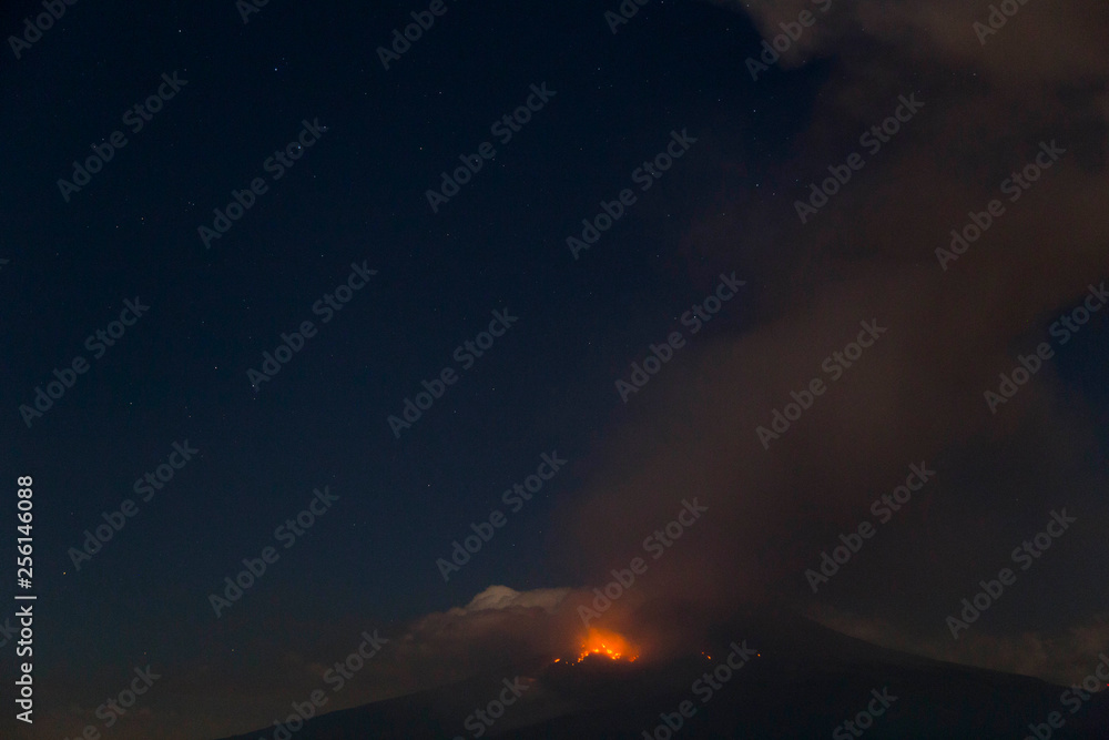 Puebla Mexico- March 18, 2019 Popocatepetl volcano eruption