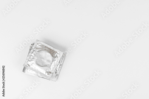 Background of condoms. condoms on a white background
