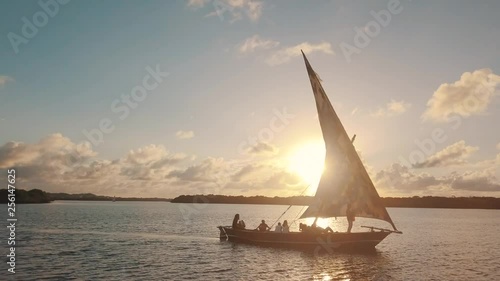 Dhow boat sailing in Lamu Kenya