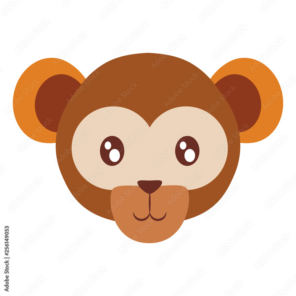 cute exotic monkey head character cute exotic monkey head character