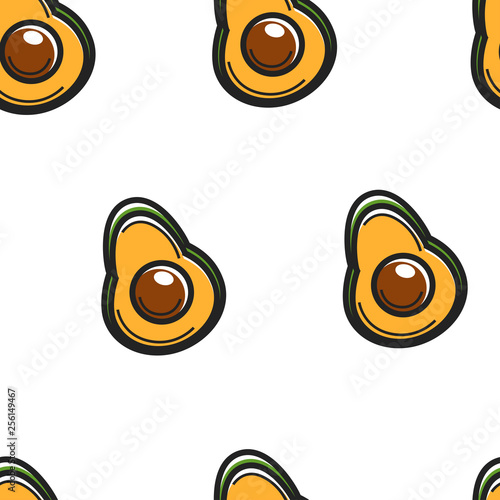 Avocado fruit seamless pattern Cuban symbol harvest