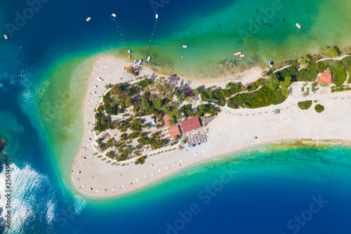 Aerial view of beach in Oludeniz, Turkey.