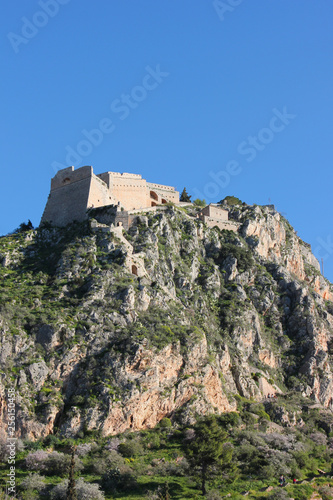Palamidi castle on the hill above Nafplio city in Greece © Christos