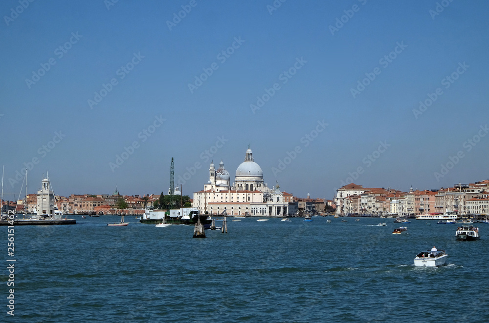 Cityscape of Venice. View from cruise ship at Adriatic sea, Venice, Italy