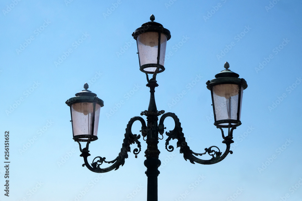 Beautiful old street lamp in  Venice, Italy 