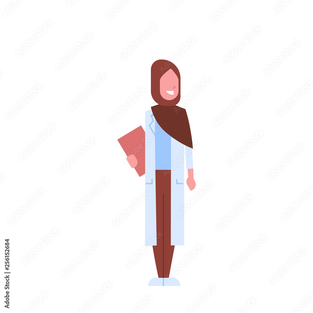 arab female doctor holding clipboard arabic woman in hijab and uniform hospital medicine worker cartoon character full length white background flat Stock Vector | Adobe Stock arab female doctor holding clipboard arabic woman in hijab and uniform hospital medicine worker cartoon character full length white background flat Stock Vector | Adobe Stock