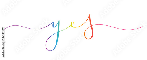YES brush calligraphy banner