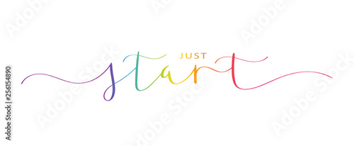 JUST START brush calligraphy banner