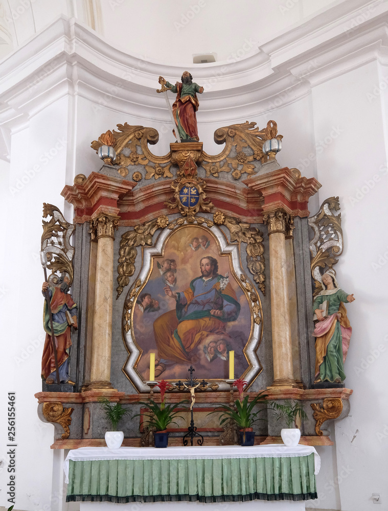 Altar of Saint Joseph in the Church of Assumption of the Virgin Mary in Pokupsko, Croatia