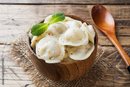 Φωτογραφία Dumplings stuffed with meat, ravioli, dumplings