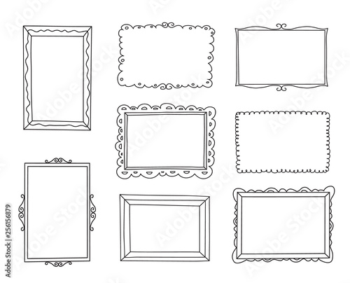 Wallpaper Mural Hand drawn decorativ frames set. Cartoon style. Vector. Torontodigital.ca