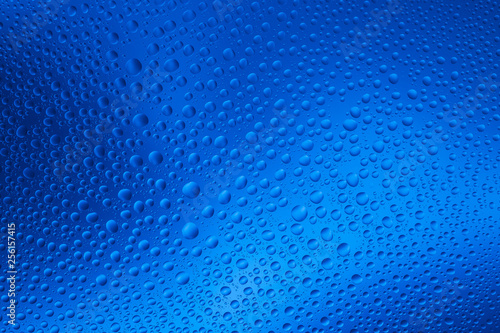 Blue abstract background with water drops