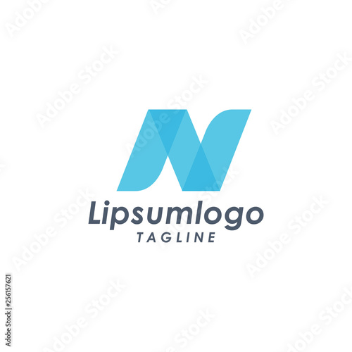 N letter logo icon design template elements with blue color Free Download N letter logo icon design template elements with blue color - GFXLoad