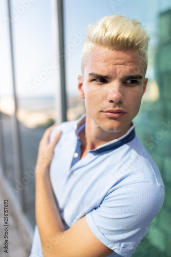 Portrait of a handsome man in urban background