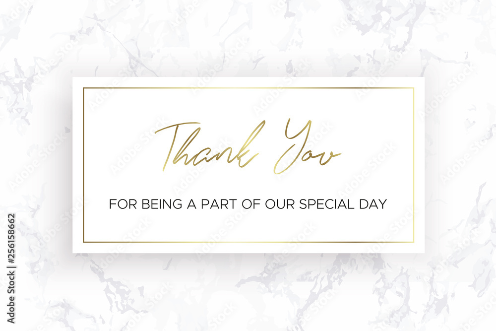 Obraz premium Design of Thank you card template. Marble texture.