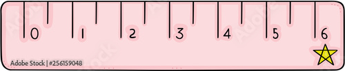 Scalable vectorial representing a little pink ruler