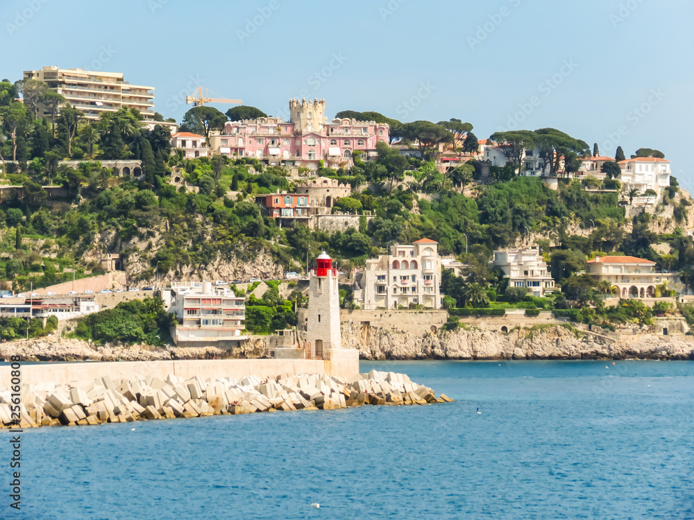 Historic port area of Nice. Embankment and Old port of Nice, France Historic port area of Nice. Embankment and Old port of Nice, France