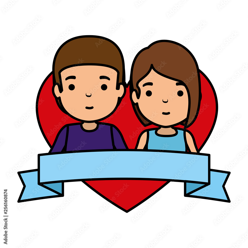 young couple in heart avatars characters young couple in heart avatars characters