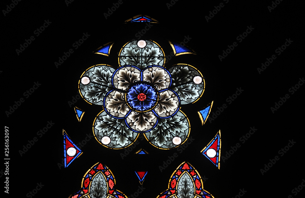 Stained glass in Zagreb cathedral Stained glass in Zagreb cathedral