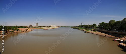 Obraz na płótnie Khartoum, Sudan, Nubia, White & Blue Nile w salonie