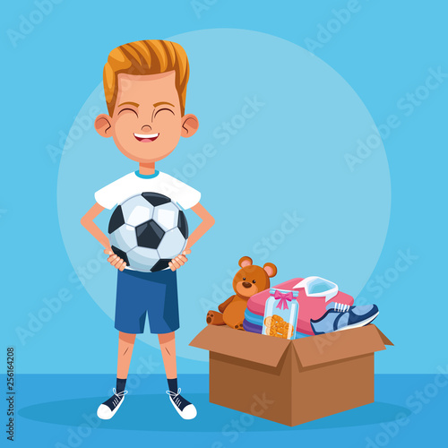 Kid donation charity cartoon