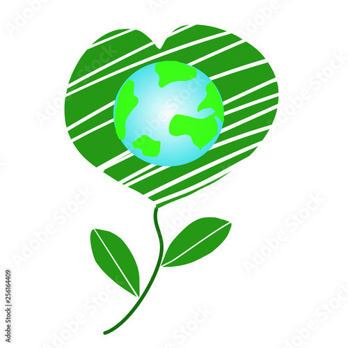 Happy world day Friendship and environment concepts Earth Day, Earth Conservation, Heart of Nature - Vector