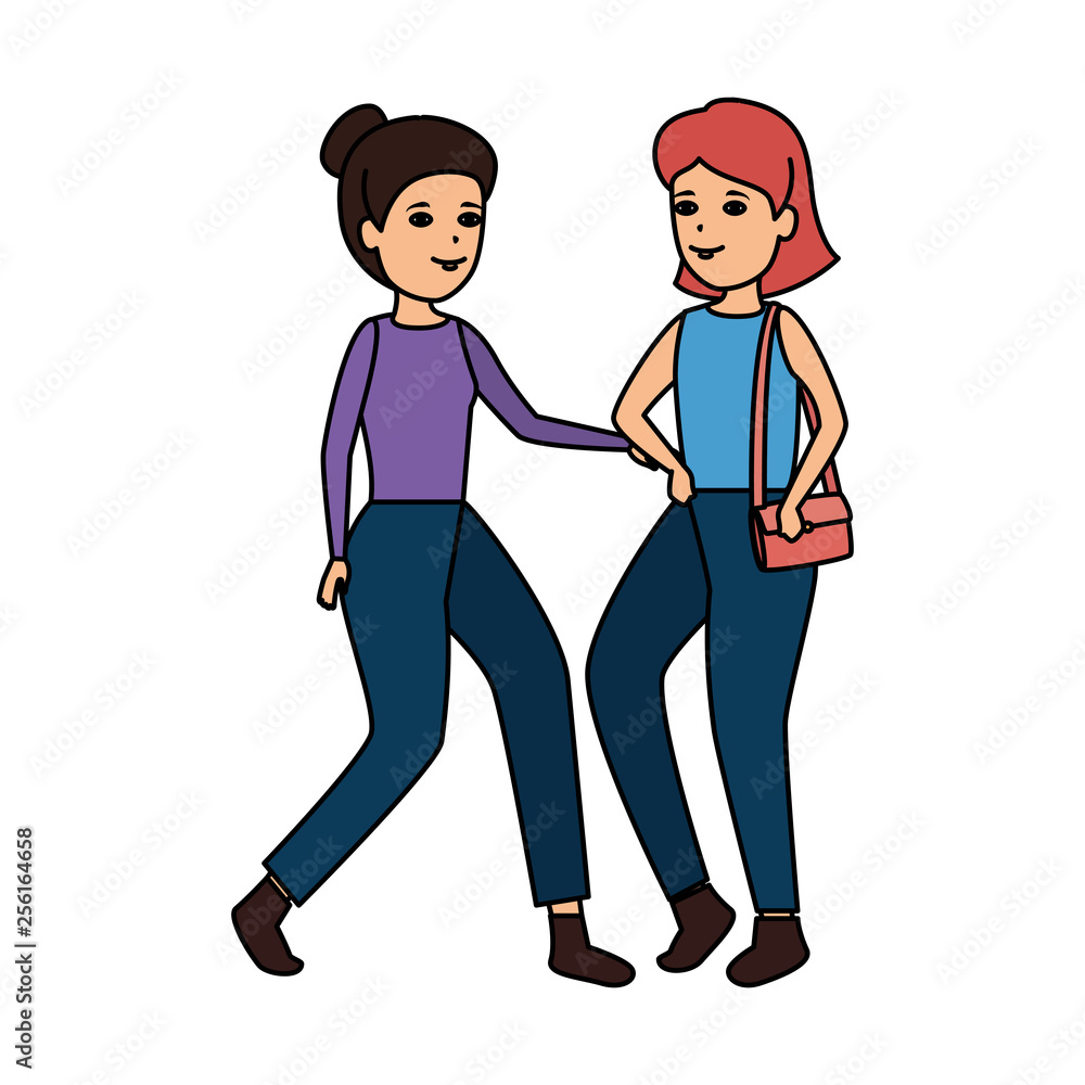 Obraz premium girls couple avatars characters