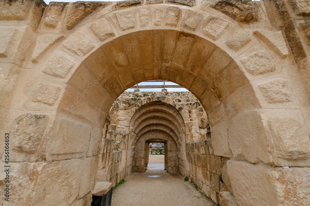 Old Roman city Jerash ruins in Jordan - The hippodrome