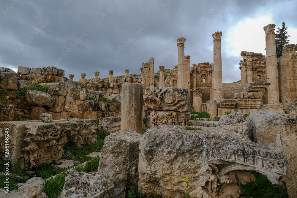 Old Roman city Jerash ruins in Jordan