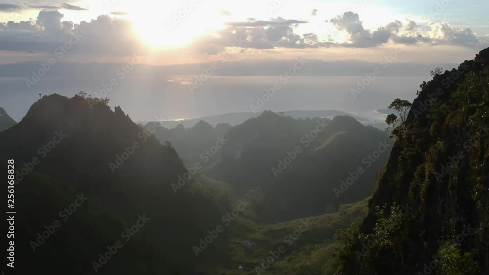 Drone shoot revealing from peak to sunset Drone shoot revealing from peak to sunset