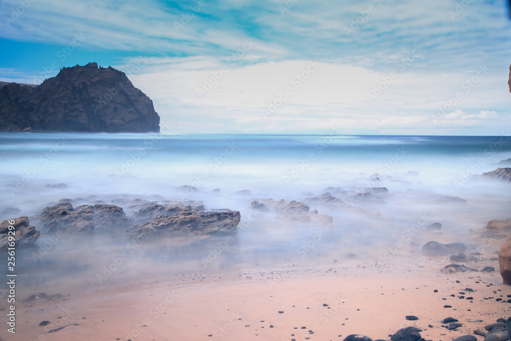 Fototapeta premium Beautiful summer beach with rock