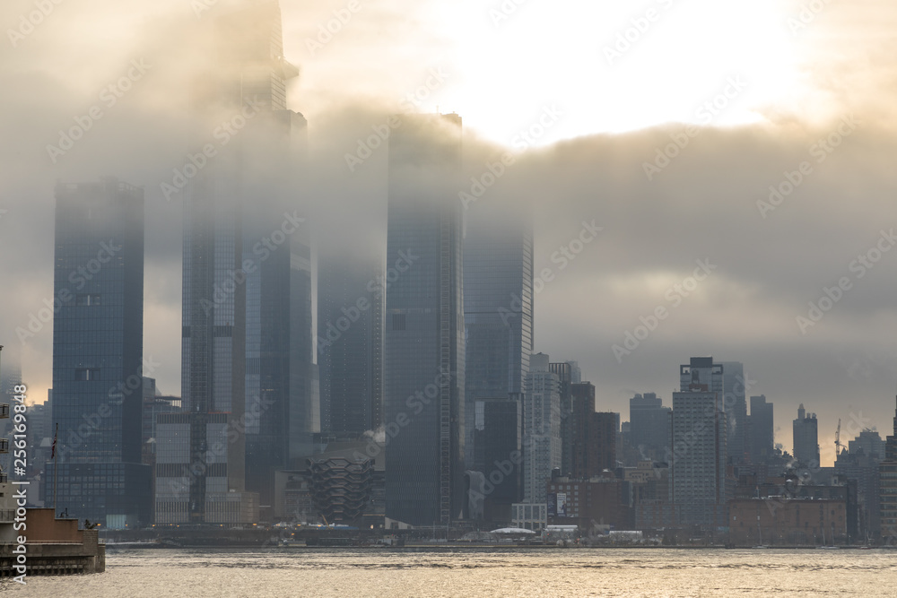 New York Skyscrapers Covered In Cloud