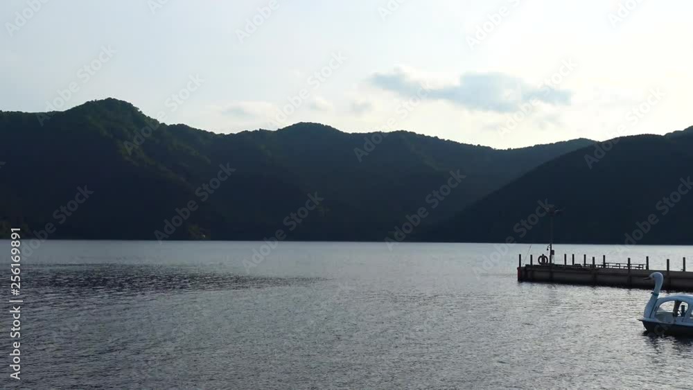 The view of Ashi lake from coast The view of Ashi lake from coast