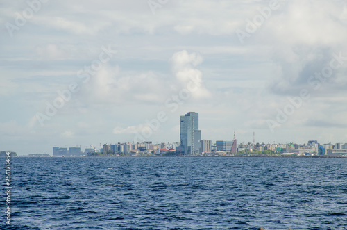  city of Male island of Maldives view from the ocean