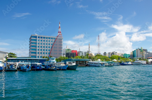  city of Male island of Maldives view from the ocean