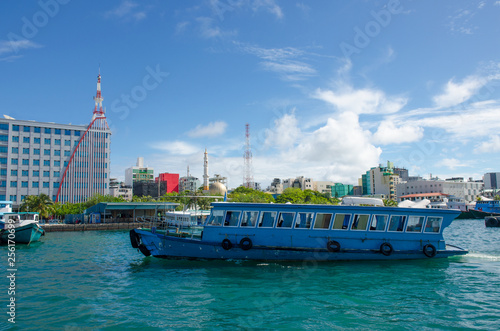  city of Male island of Maldives view from the ocean