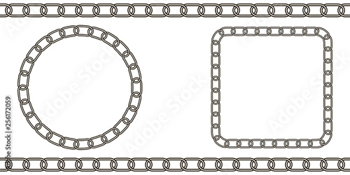 chain link pattern circle vector and square of chain