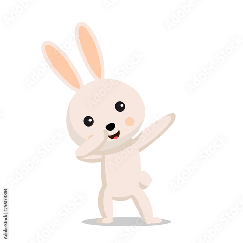 Easter rabbit or bunny is doing dabbing