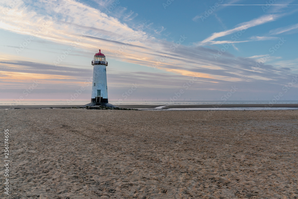 Evening at the Point of Ayr Lighthouse near Talacre, Flintshire, Clwyd, Wales, UK Evening at the Point of Ayr Lighthouse near Talacre, Flintshire, Clwyd, Wales, UK