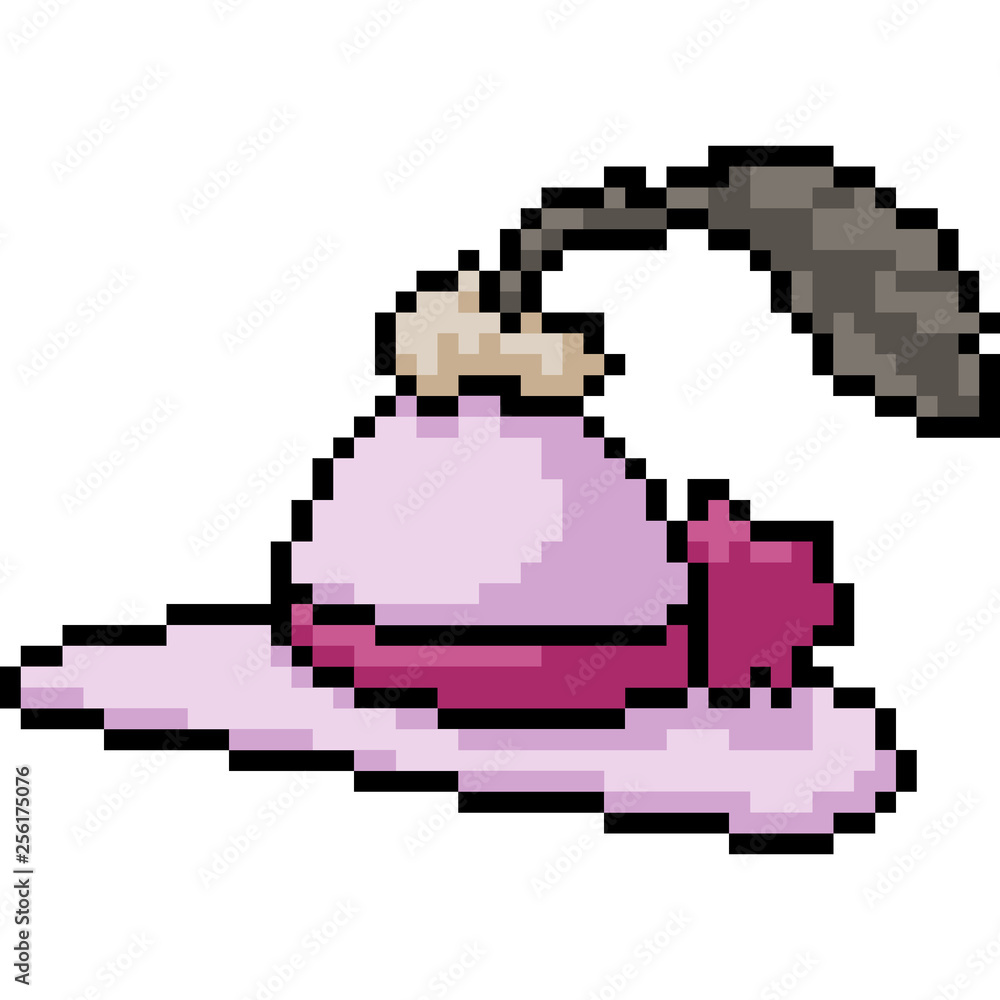 Obraz premium vector pixel art hat fashion