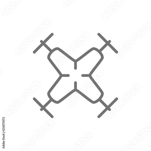 Quadcopter, drone line icon.