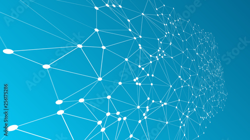 Vector connected lines and dots 3d creative science backgrounds
