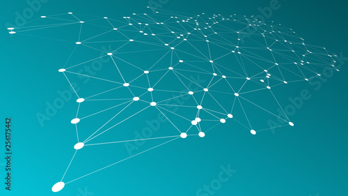 Lines and circle dots shapes vector communication illustration