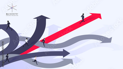 Conceptual Isometric Better Choice Vector Illustration photo