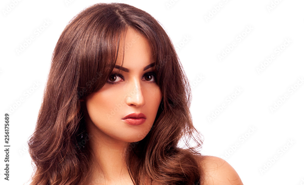 Pretty woman posing against white background Pretty woman posing against white background