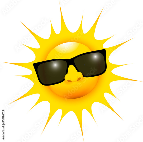 happy smiling sun with sun glasses