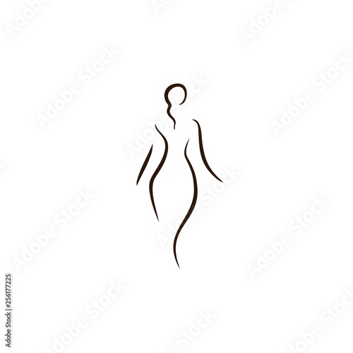 woman shape icon line illustration