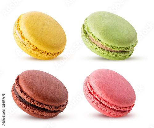 Obraz na plátně Set sweet colorful macarons